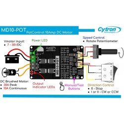 Cytron 10 A Switch Control Potentiometer DC Motor Driver (MD10POT)