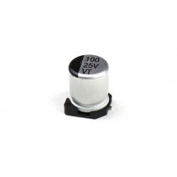 100 uF 25V Surface Mount Electrolytic Capacitor (Pack of 20)