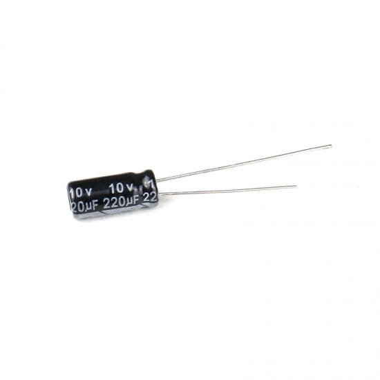 220 uF 10V Through Hole Electrolytic Capacitor (Pack of 20)