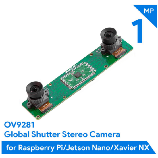 Arducam 1MPx2 Stereo Camera for Raspberry Pi, Nvidia Jetson Nano/Xavier NX, Dual OV9281 Monochrome Global Shutter Camera Module