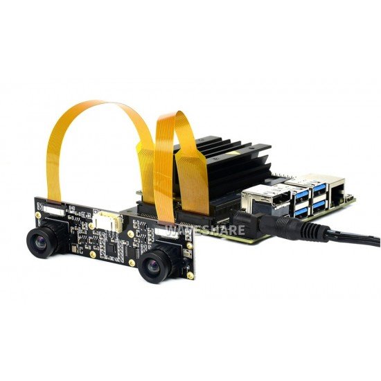 Waveshare IMX219-83 Stereo Camera, 8MP Binocular Camera Module, Depth Vision