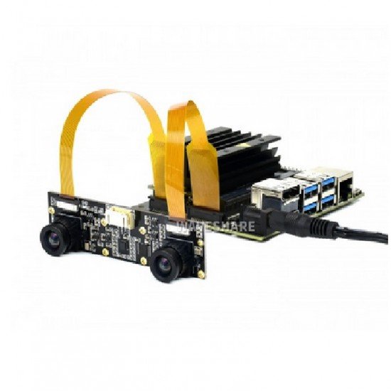 Waveshare IMX219-83 Stereo Camera, 8MP Binocular Camera Module, Depth Vision