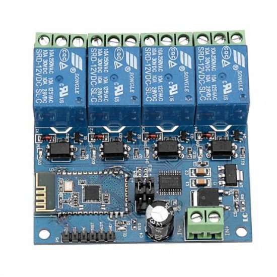 DC 12V Bluetooth 4, Channels Relay Module, Internet Smart Remote, Control Mobile Phone, Switch Wireless Relay
