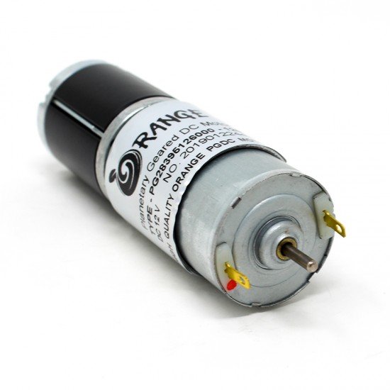 Orange Planetary Gear DC Motor 12V 40 RPM 81 N-cm PG28M395-126K