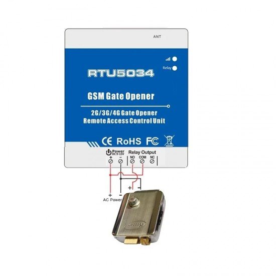 RTU5034 2G GSM Gate, Opener Access Relay Switch, Remote Control by Free Call, Home Alarm System Security, for Automatic Door Opener
