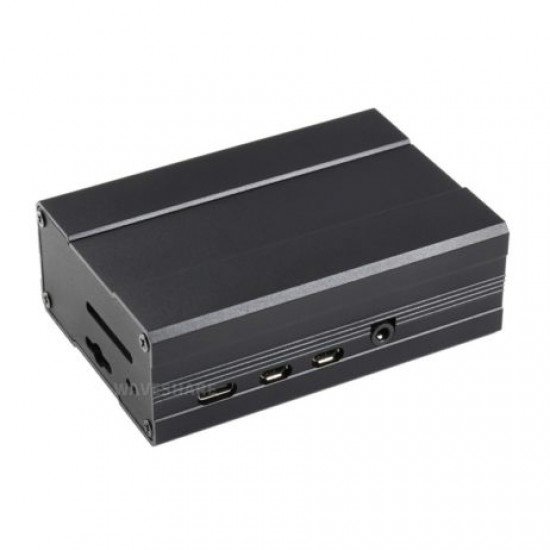 Stripe Aluminum Cooling Case for Raspberry Pi 4, Built-In Active Radiator with Fins