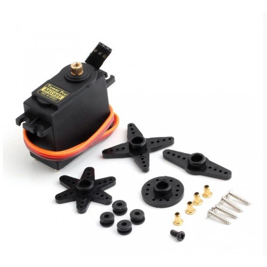 TowerPro MG995 Plastic Gear Servo Motor with CNC Aluminum Steering Servo Horn Arm