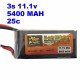 ZOP Power LiPo Battery 11.1V 5400MAH 3S 25C