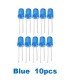 Blue LED 5mm Pack Of 10 (Light Emitting Diod)