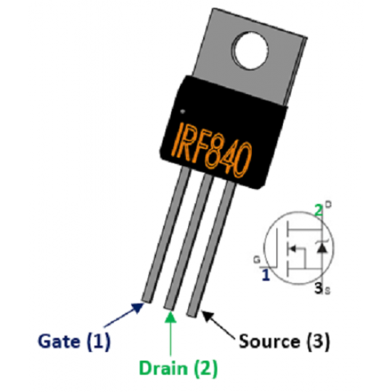 IRF840 N-channel 8A 500V Power MOSFET