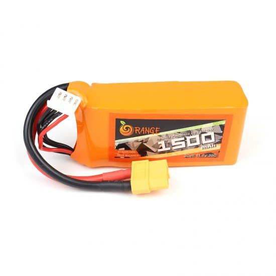 ORANGE 1500mAh 3S 30C (11.1 v) Lithium Polymer Battery Pack (LiPo)