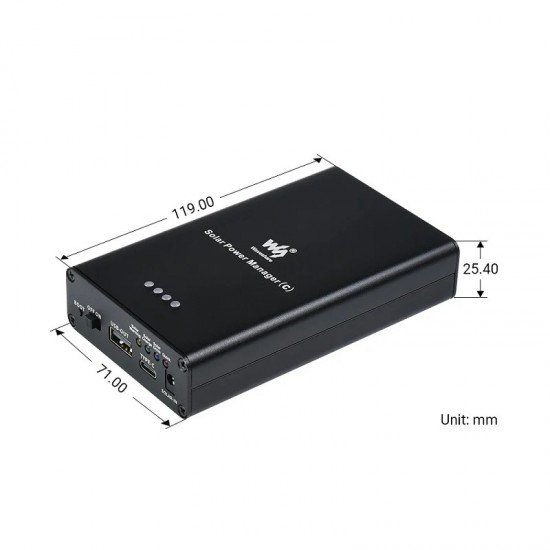 Waveshare Solar Power Manager (C), Supports 3x 18650 Batteries, Multi Protection Circuits