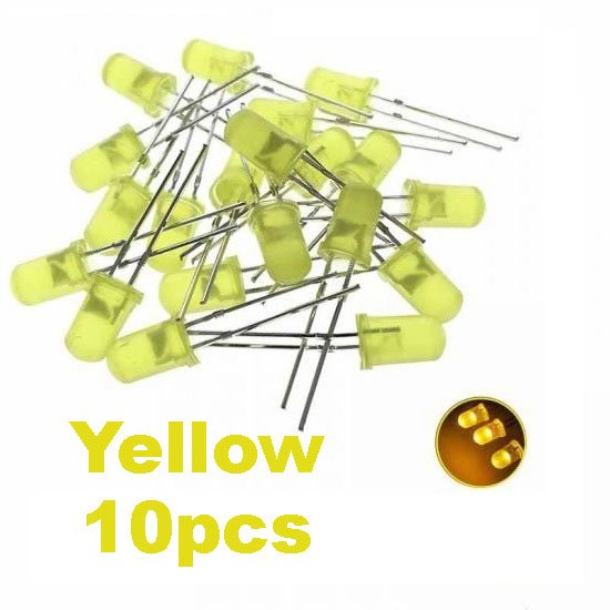 Yellow LED 5mm Pack Of 10 (Light Emitting Diod)