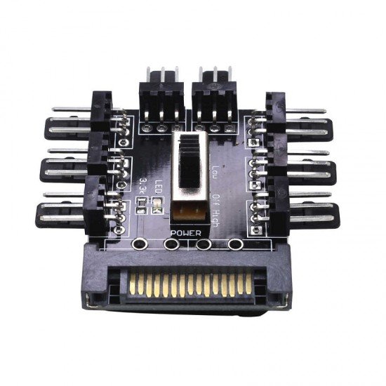 Tishri 8 Port SATA to 3 Pin Fan Splitter