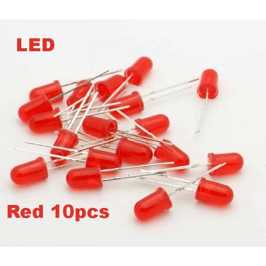 Red LED 5mm Pack Of 10 (Light Emitting Diod)