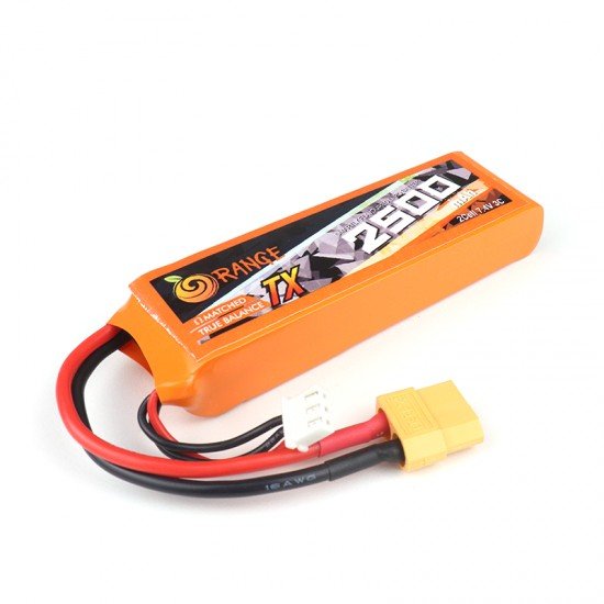 Orange Transmitter (TX) 2500mAh 2S 3C (7.4V) Lithium Polymer Battery Pack (Li-PO)