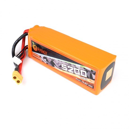 Orange 5200mah 4S 40C (14.8V) Lithium Polymer Battery Pack (Lipo)