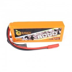 ORANGE 8000 mAh 4 Cell 35C (14.8V) LITHIUM POLYMER BATTERY PACK (LiPO)